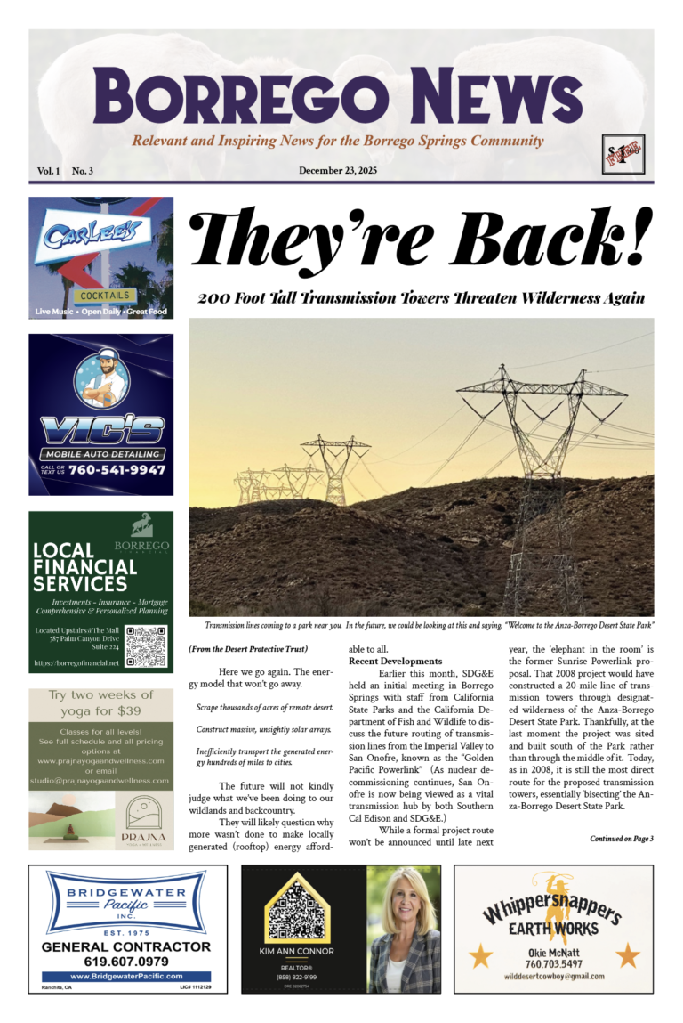 Borrego News December 23rd, 2025 VOL 1 NO 3